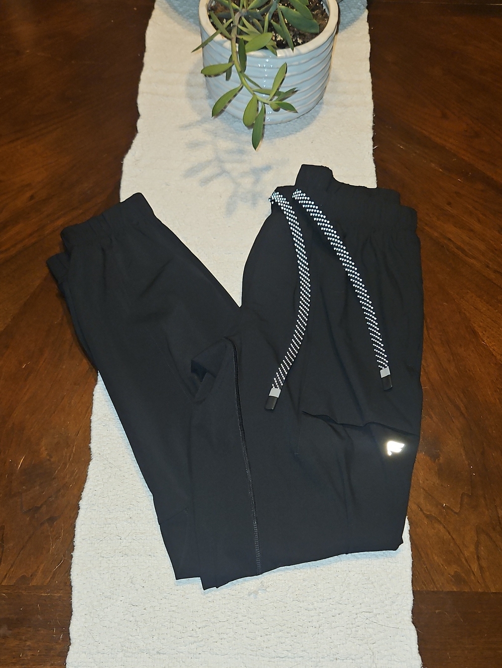 Women’s Fabletics Black Active Jogger Pants with Reflective Detail